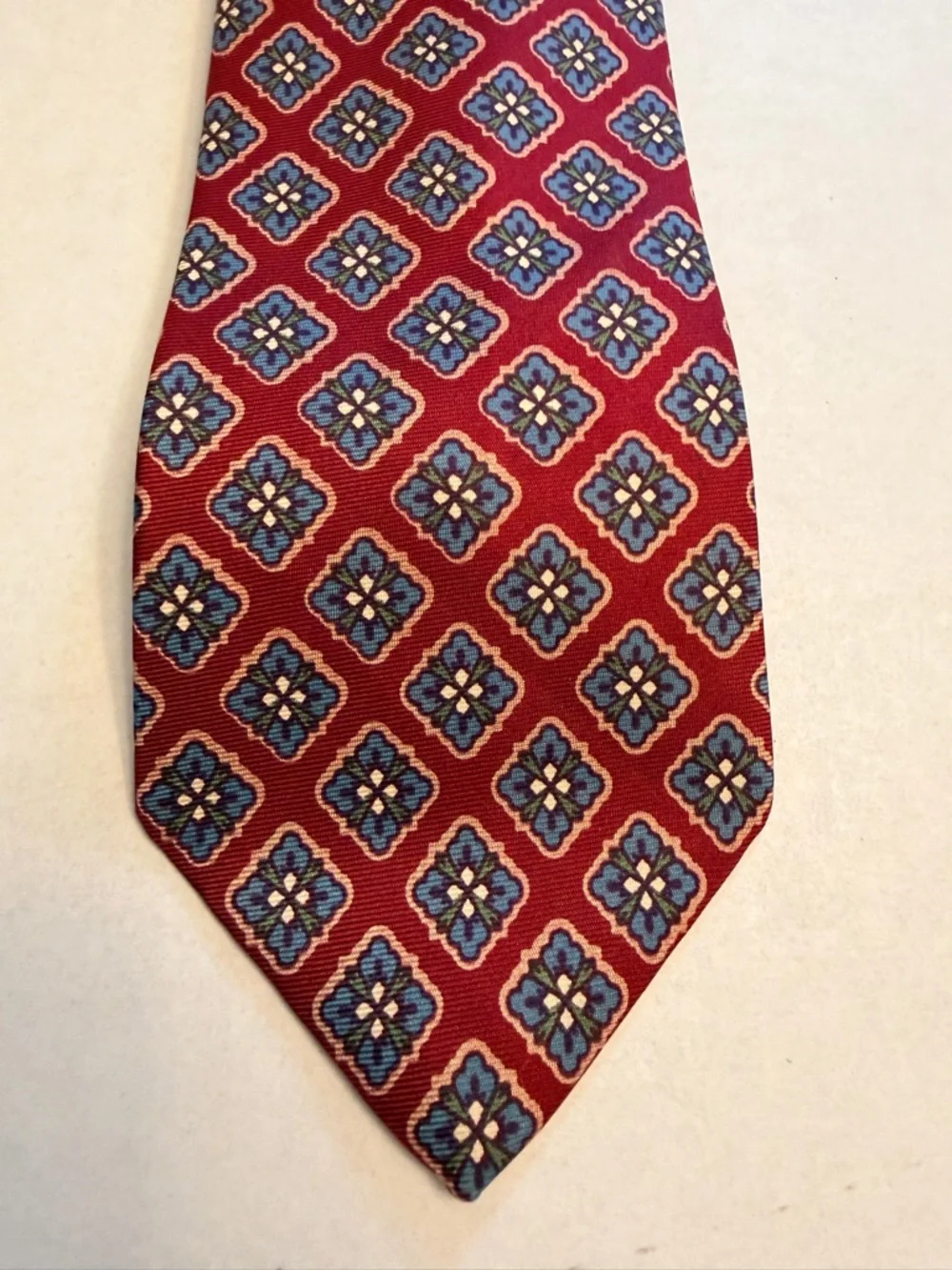 Vintage Liberty‎ of London by Berkley Silk Tie Red Blue Flower Classic 3” Wide